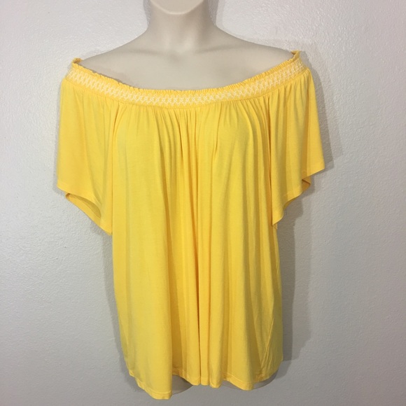 torrid Tops - Torrid NWT Yellow Smocked off shoulder Blouse